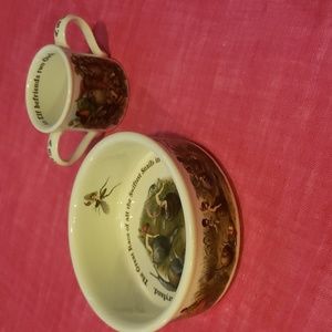 Pre-owned Portmeirion The Enchanted Garden bowl and 2 handle mug set